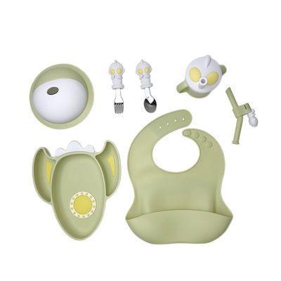 Mua Bộ đồ ăn cho bé bằng silicon tùy chỉnh Bộ yếm và bát cấp thực phẩm có thìa online manufacture