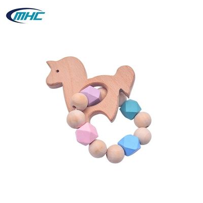Mua Baby Bead Silicone Wood Teether DIY Handmade Pony Shape Dễ dàng vệ sinh Tùy chỉnh online manufacture