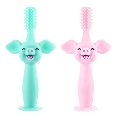 Mua Silicone Baby Teether Bàn chải đánh răng dành cho trẻ em bằng silicon cấp thực phẩm Huấn luyện trẻ sơ sinh Phim hoạt hình lợn tùy chỉnh online manufacture