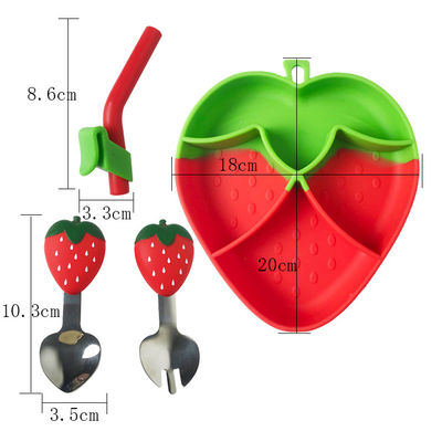 Mua MHC Fruit Design Bộ đồ ăn bằng silicon cho bé không chứa BPA Bát ăn dâu tây online manufacture