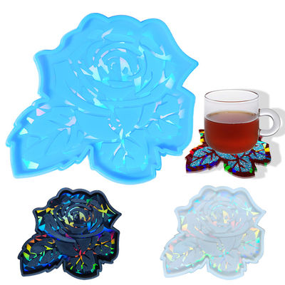 Mua MHC 3d độc đáo nhựa coasters hoa hồng coasters vàng Holographic silicone nhựa khuôn online manufacture
