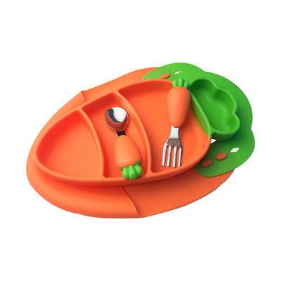 Carrot Shape Silicone Bộ đồ ăn cho bé Bộ đồ ăn Cấp thực phẩm Thân thiện với môi trường