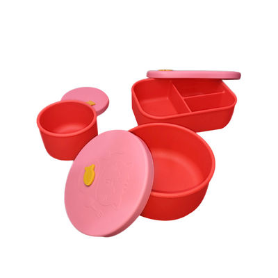 Bộ dụng cụ ăn dặm bằng silicon 3 chiếc bền bỉ Bộ chia đĩa không độc hại cho thực phẩm