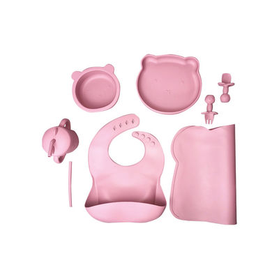 Bộ đồ ăn cho bé bằng silicon bền 6 chiếc Đĩa không chứa BPA Ống hút Sippy Cup