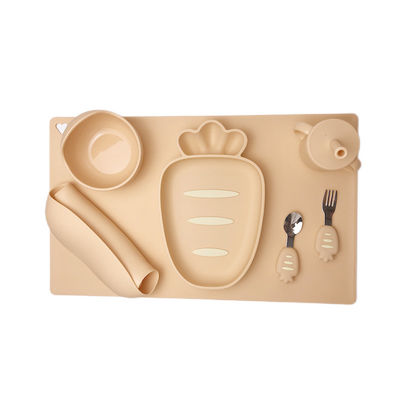 Bộ 7 miếng silicone cho bé ăn Bộ cà rốt hình bàn ăn Thảm hút