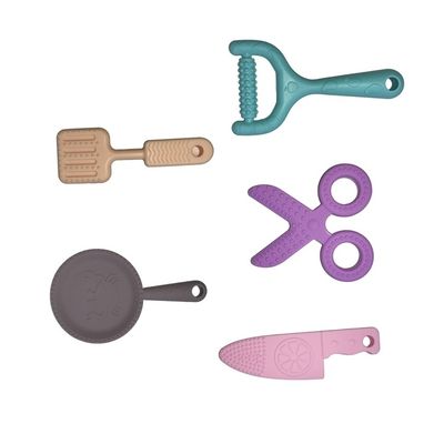 5 miếng không độc hại Baby Teether Silicone BPA Màu tùy chỉnh miễn phí