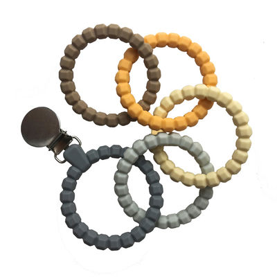 Eco Friendly Silicone Baby Teether Ring Shape Mềm Mọc răng Nhai hạt