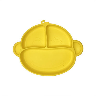 Khay silicon cho bé tùy chỉnh Phim hoạt hình Hình con khỉ Bát silicone hút miễn phí BPA