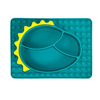 Trẻ mới biết đi Silicone Dinosaur Suction Plate Bowl Baby Feed Cấp thực phẩm