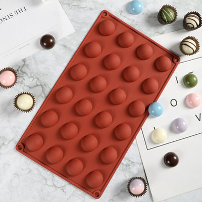 Khuôn sô cô la tròn nửa hình tròn DIY Khuôn làm kẹo mềm silicone nhiều khoang