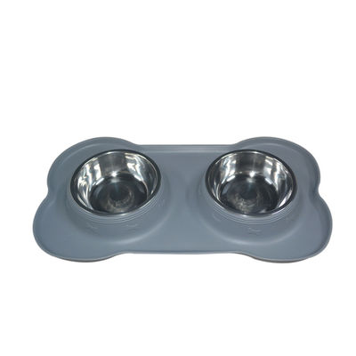 Double Pack Silicone Đồ dùng cho thú cưng Logo tùy chỉnh Bát ăn cho thú cưng