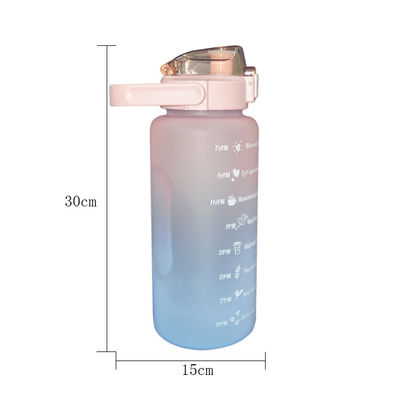 Chai nước silicone thể thao Unisex Logo tùy chỉnh Chai nước 2000ml có ống hút