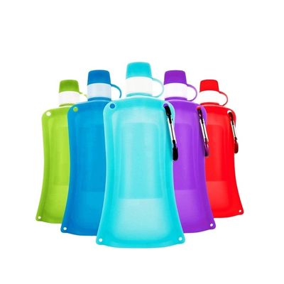 Bình nước silicon có thể gập lại 0,5L Bình nước thể thao ngoài trời di động hàng ngày