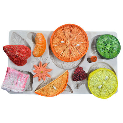 Dụng cụ làm bánh bằng silicon được cá nhân hóa Đặt hoa văn trái cây Fondant Mat Trang trí bánh