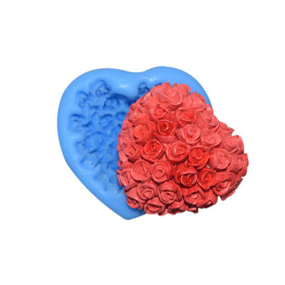 Dụng cụ làm bánh bằng silicon cấp thực phẩm Bánh kẹo trái tim Rose 3d Khuôn silicon