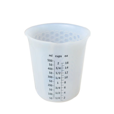 Dụng cụ nhà bếp bằng silicon chịu nhiệt Cốc đo lường 500ml 16oz Quy mô tùy chỉnh