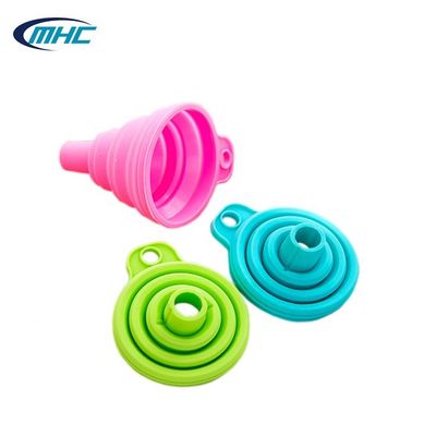 Phễu nhà bếp bằng silicon có thể gập lại nhỏ Dầu lỏng có thể tái sử dụng Cấp thực phẩm tùy chỉnh