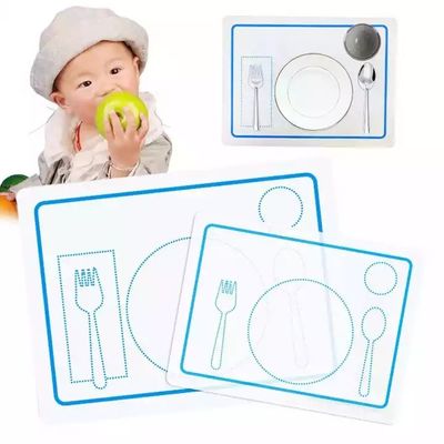 Cho ăn có thể giặt được Baby Silicone Placemat Cấp thực phẩm In logo tùy chỉnh