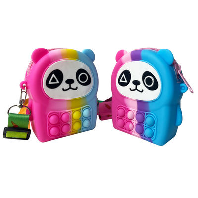 Túi Zipper Pop It Silicone Rainbow Pop It Hình Gấu Trúc Đồ Chơi Mới MHC