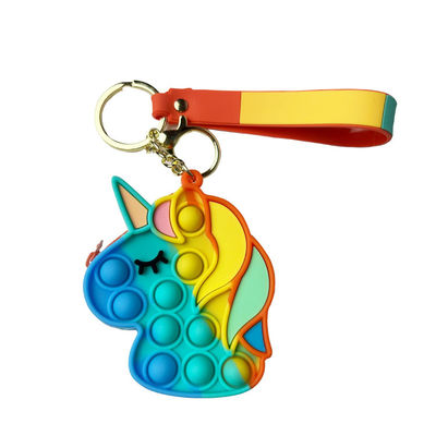 OEM ODM Kids Silicone Fidget Đồ chơi, Rainbow Unicorn Popper Purse