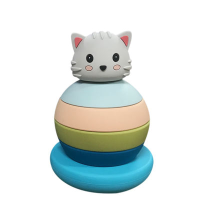 Montessori giáo dục silicone xếp chồng khối đồ chơi cho trẻ em học tập