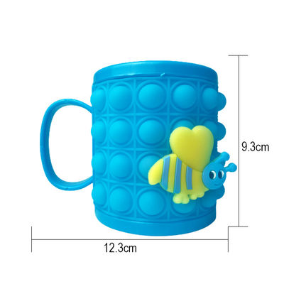 Ứng dụng tùy biến cho trẻ em cho ăn trẻ em uống Cup silicone đẩy bong bóng Fidget Popper Pop với độ bền nhiệt độ cao