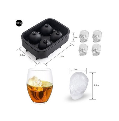 MHC Thức ăn lớp 4 Hố Ice Cube Tray Silikon Ice Cube Tray Mold Flexible Freezer Safe Cake Moulds