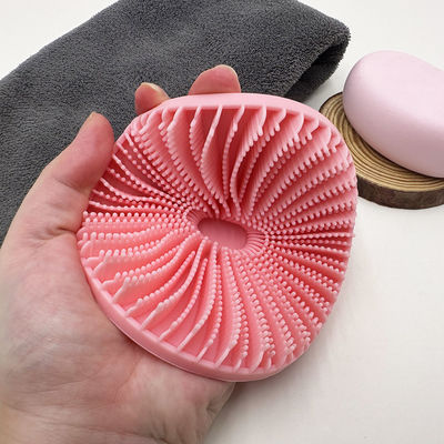 Logo tùy chỉnh Ellipse Máy mát xa màu hồng Sơn đánh da Sơn đánh da silicone Lưng Sơn tắm