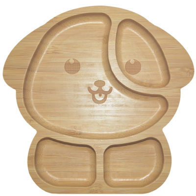 MHCsilicon Cây tre Baby Plate BPA miễn phí chia hút Ăn uống Thực phẩm gỗ Bamboo Bottle
