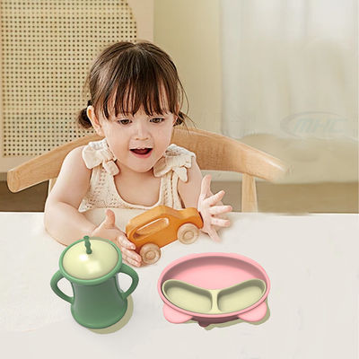 Ergonomic Panda silicone 6-12 tháng trên Go Set đĩa hút cho trẻ sơ sinh cho ăn