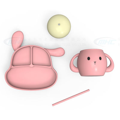 MHC phim hoạt hình động vật silicone Baby cho trẻ ăn Set đĩa cho trẻ em du lịch Điều dưỡng 500 miếng