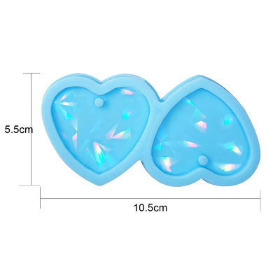 MHC Love Shape UV Silicone Epoxy Resin Molds Perlen Đồ trang sức Áo đeo trái tim Đồ đeo tai holographic