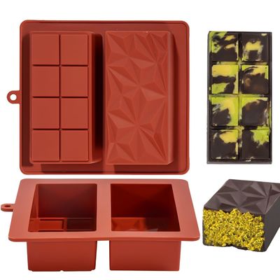 MHC Chocolate Molud Thanh Silicon Dày Dụng Cụ Làm Bánh Thanh Sô Cô La Khuôn Sâu