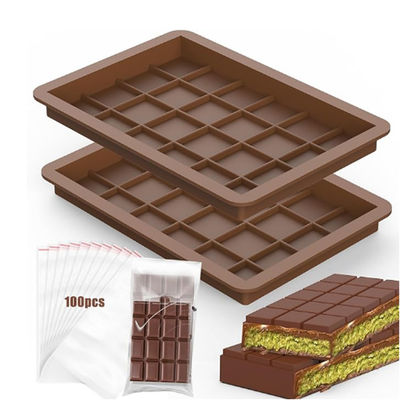 MHC Chocolate Moulds Silikon hình học vuông lớn Deep Custom Dubai Chocolate Mould